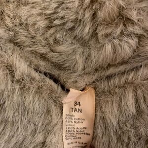 Canvas best faux fur lined vest